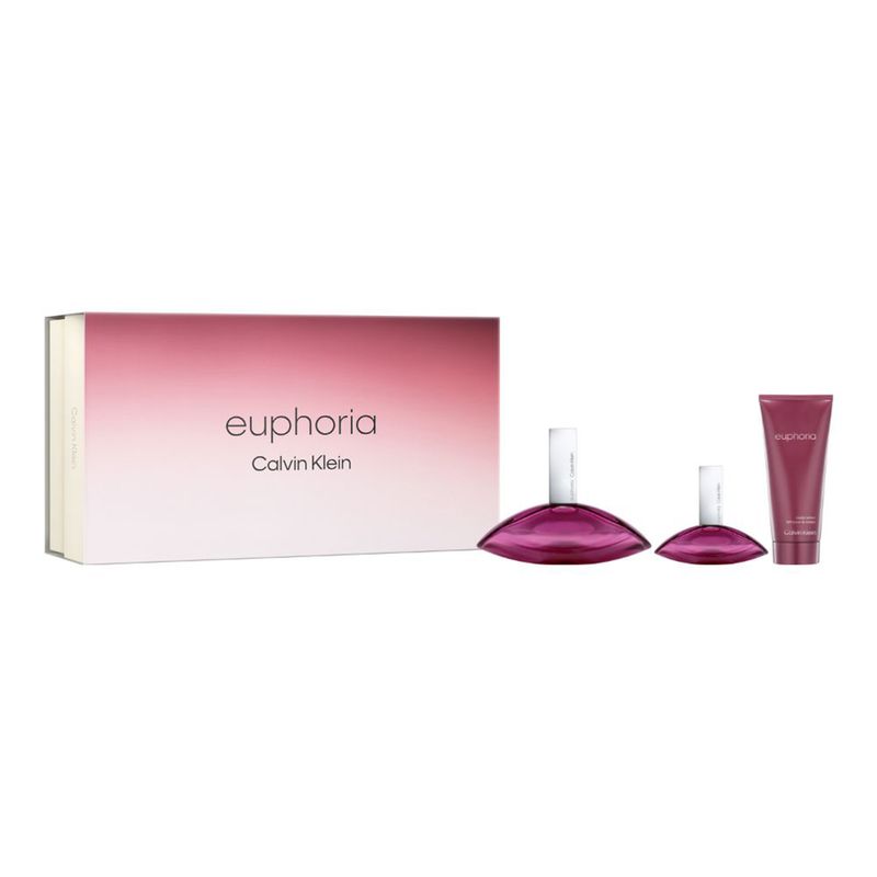CALVIN KLEIN - Set de Perfume Mujer CALVIN KLEIN Incluye: Euphoria 100ml (3.3oz) Eau de Parfum for Women - Euphoria 30ml (1oz) Eau de Parfum for Women - Euphoria 100ml (3.3oz) Body Lotion for Women