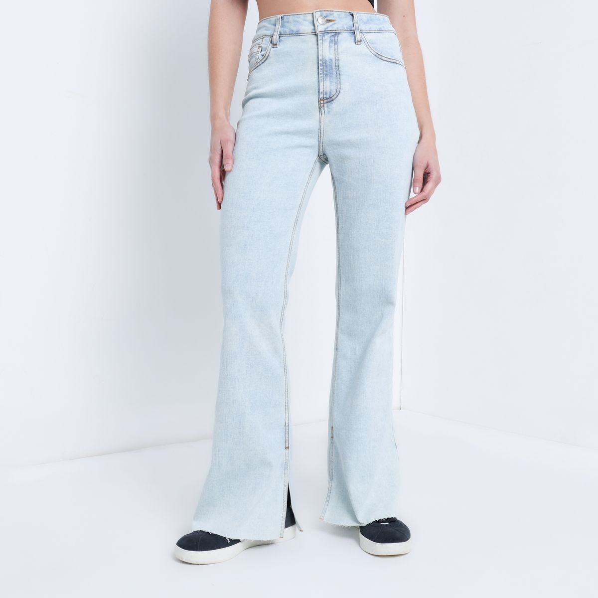 SYBILLA - Jean Flare Mujer Tiro alto Denim Sybilla 