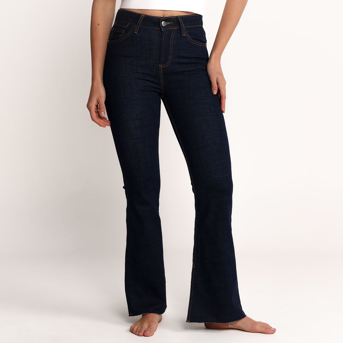 SYBILLA - Jean Flare Mujer Tiro alto Denim Sybilla 