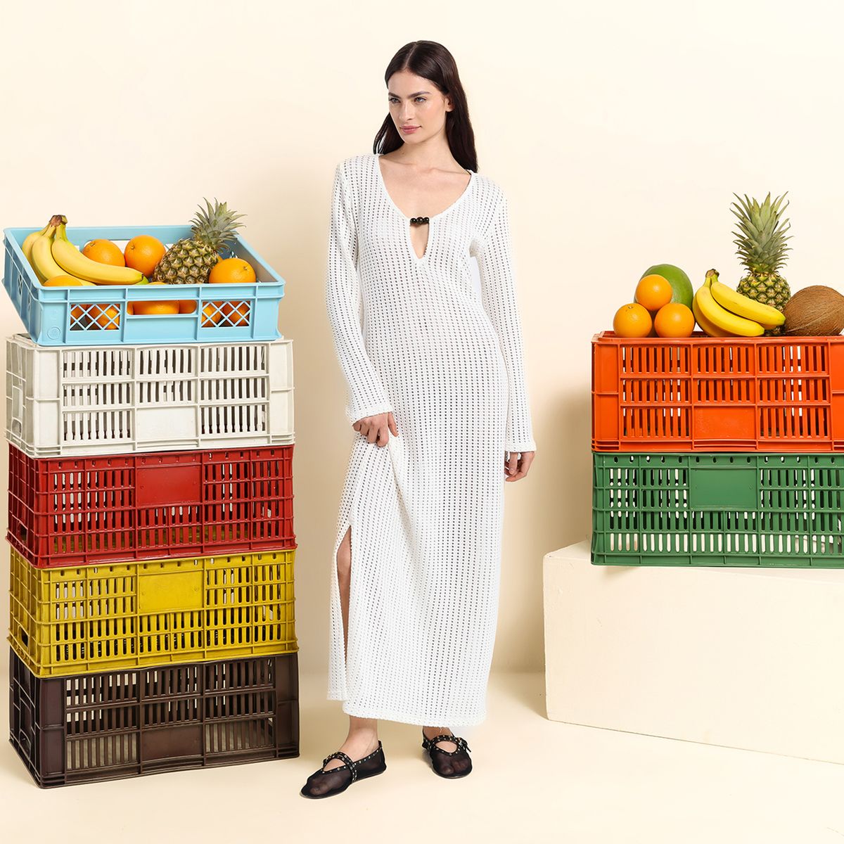 JOURNEY IN PAIRS X SYBILLA - Vestido Largo Casual Tejido para Mujer Sybilla 