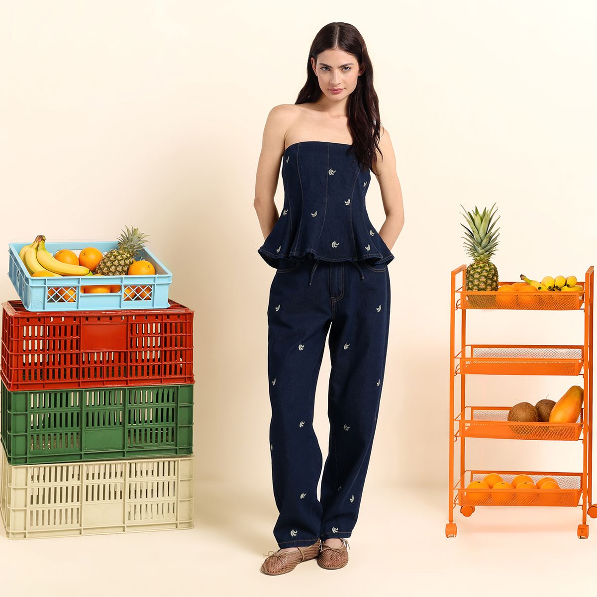 JOURNEY IN PAIRS X SYBILLA - Top de Jean Mujer Sin mangas de Algodón Sybilla