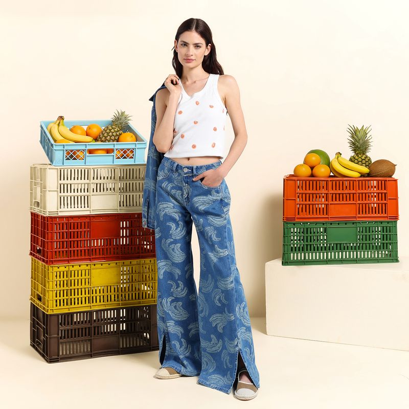 SYBILLA - Jean Wide leg Mujer Tiro medio Sybilla