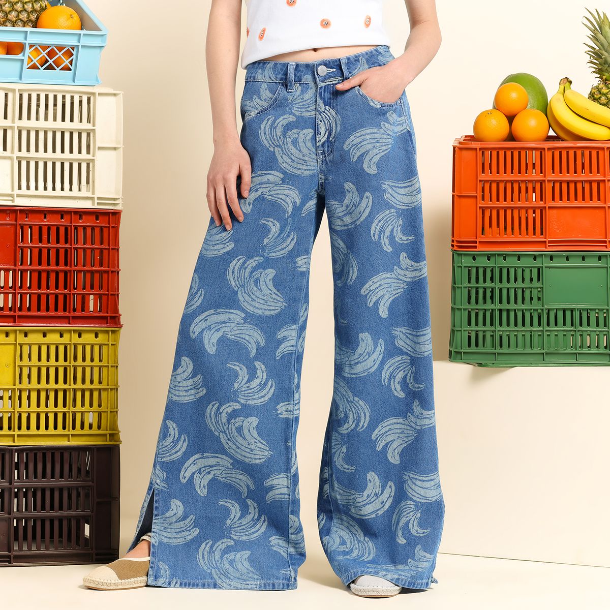 JOURNEY IN PAIRS X SYBILLA - Jean Wide leg Mujer Tiro medio Sybilla 