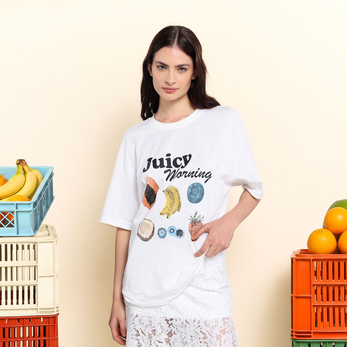 JOURNEY IN PAIRS X SYBILLA - Camiseta Mujer con Estampado Manga corta de Algodón Sybilla 