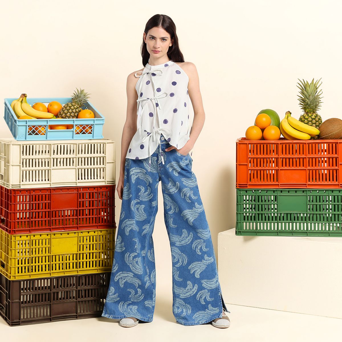 JOURNEY IN PAIRS X SYBILLA - Top Mujer Anudada Sin mangas de Algodón Sybilla 