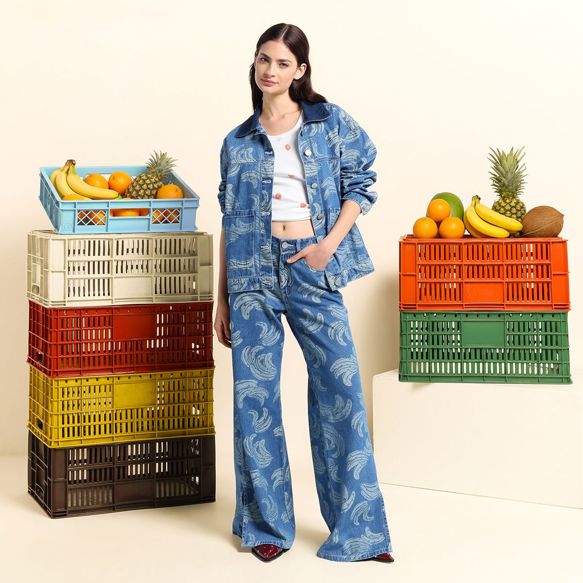 JOURNEY IN PAIRS X SYBILLA - Chaqueta de Jean Mujer Oversize de Algodón Sybilla 