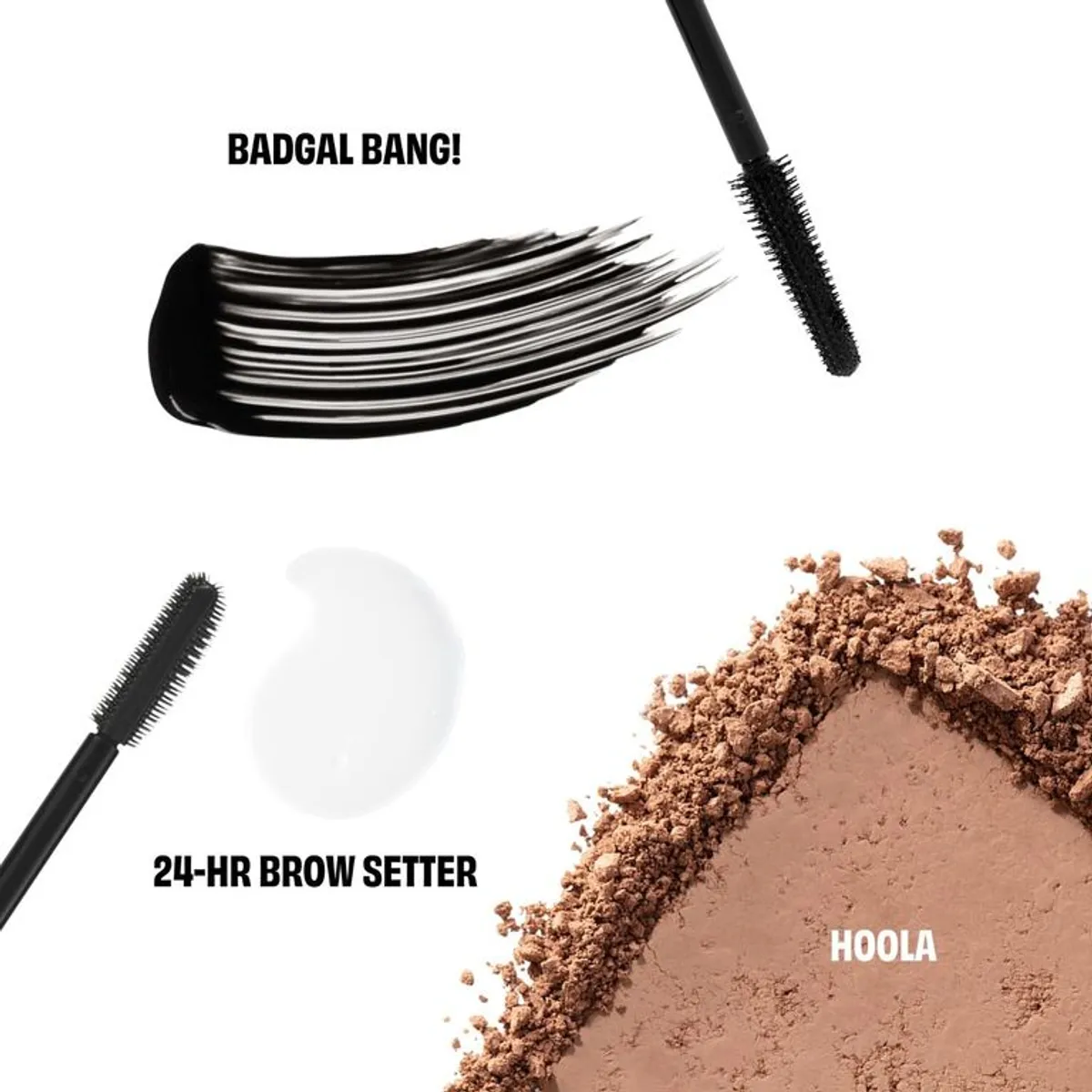 BENEFIT - Kit Game Joy: Bronceador Hoola + Pestañina Badgal Bang! + Gel cejas 24Hr Brow Setter 