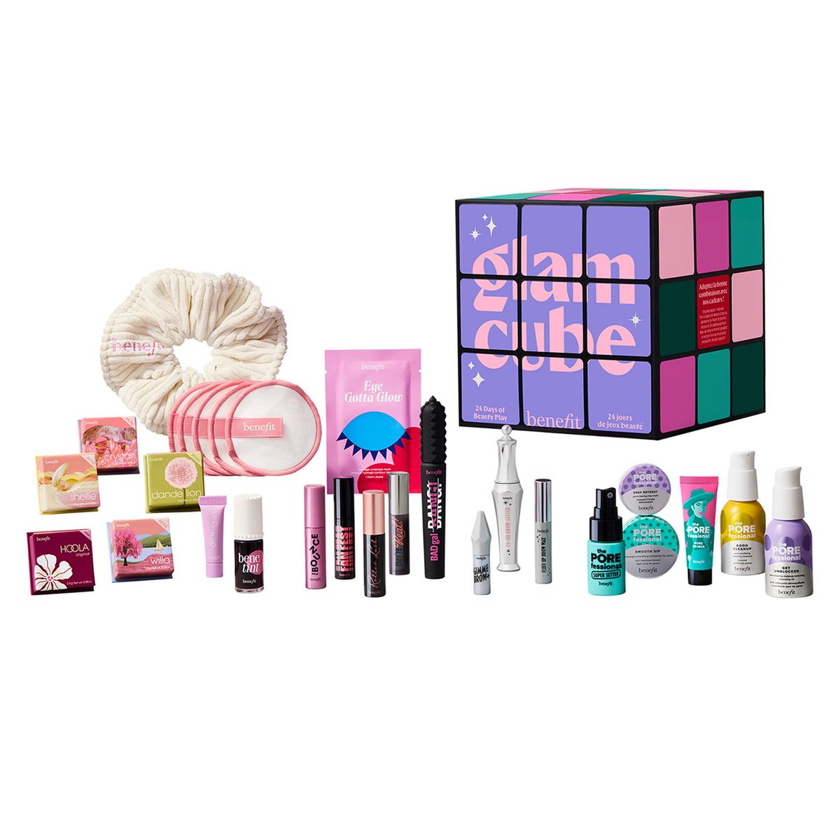 BENEFIT - Set Glam Cube: Calendario adviento Benefit (Incluye 21 productos + accesorios Benefit)