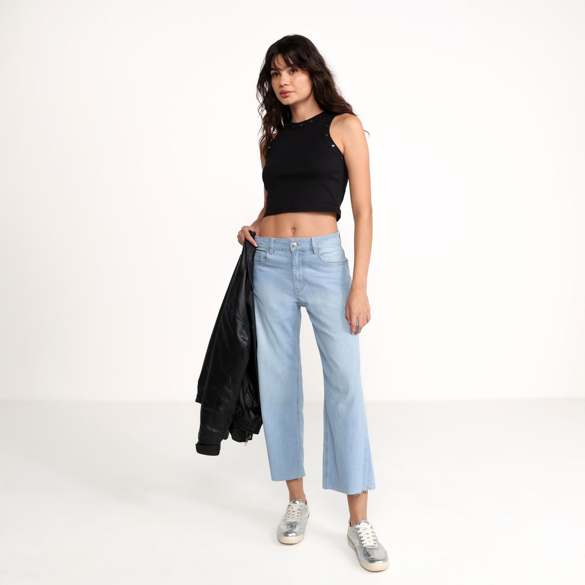 SYBILLA - Jean Culotte Mujer Tiro alto Denim Sybilla