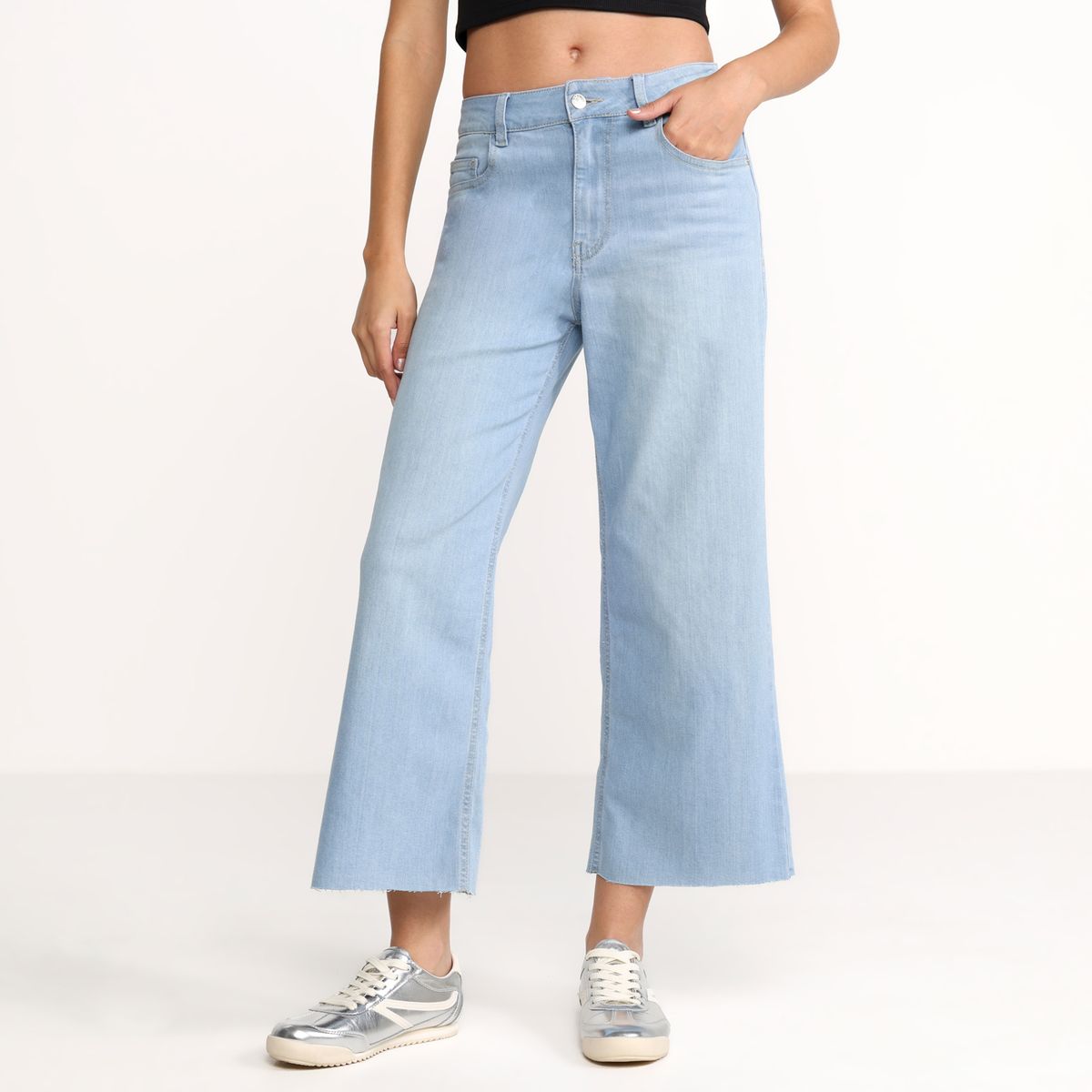 SYBILLA - Jean Culotte Mujer Tiro alto Denim Sybilla