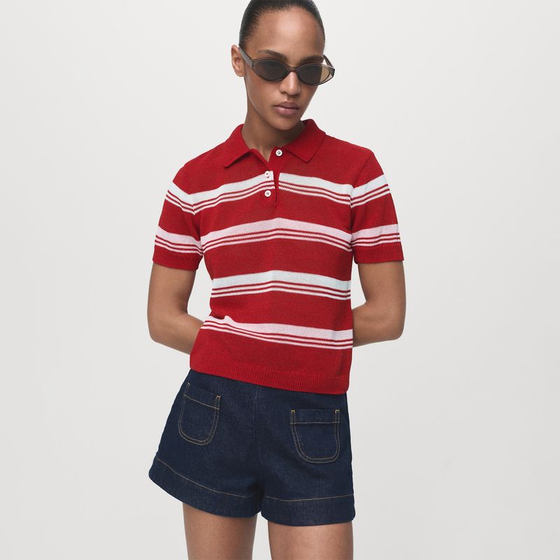 MANGO - Saco Mujer de Rayas Mango 