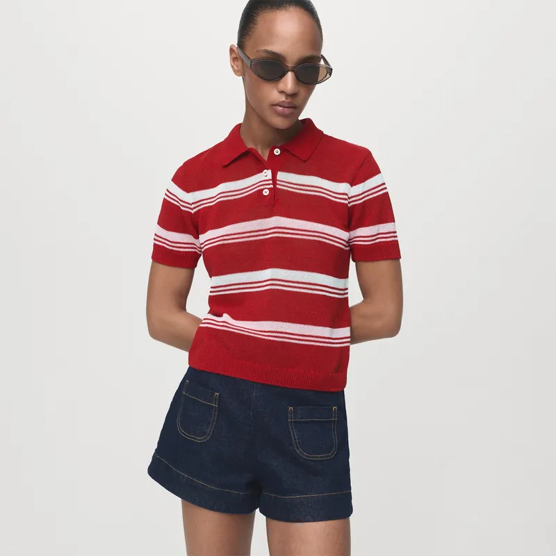 MANGO - Saco Mujer de Rayas Mango 