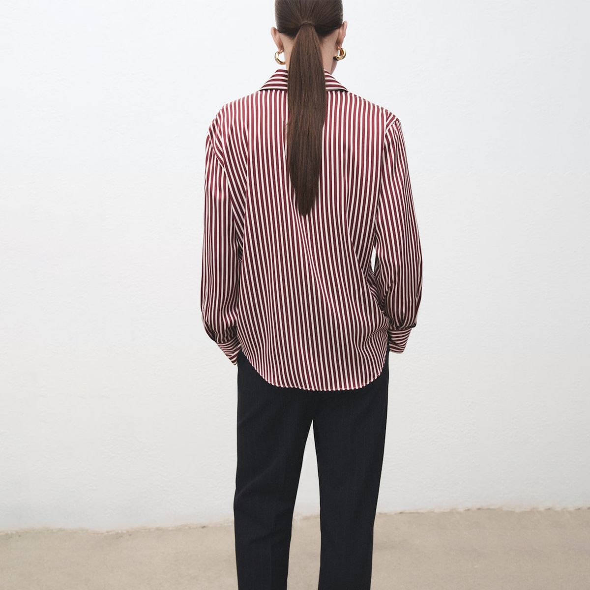 MANGO - Camisa Mujer de Rayas Manga larga Mango