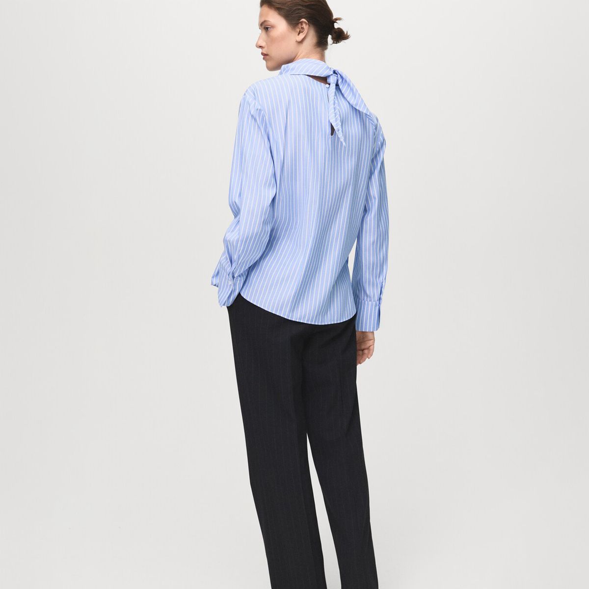 MANGO - Blusa Mujer de Rayas Manga larga Mango