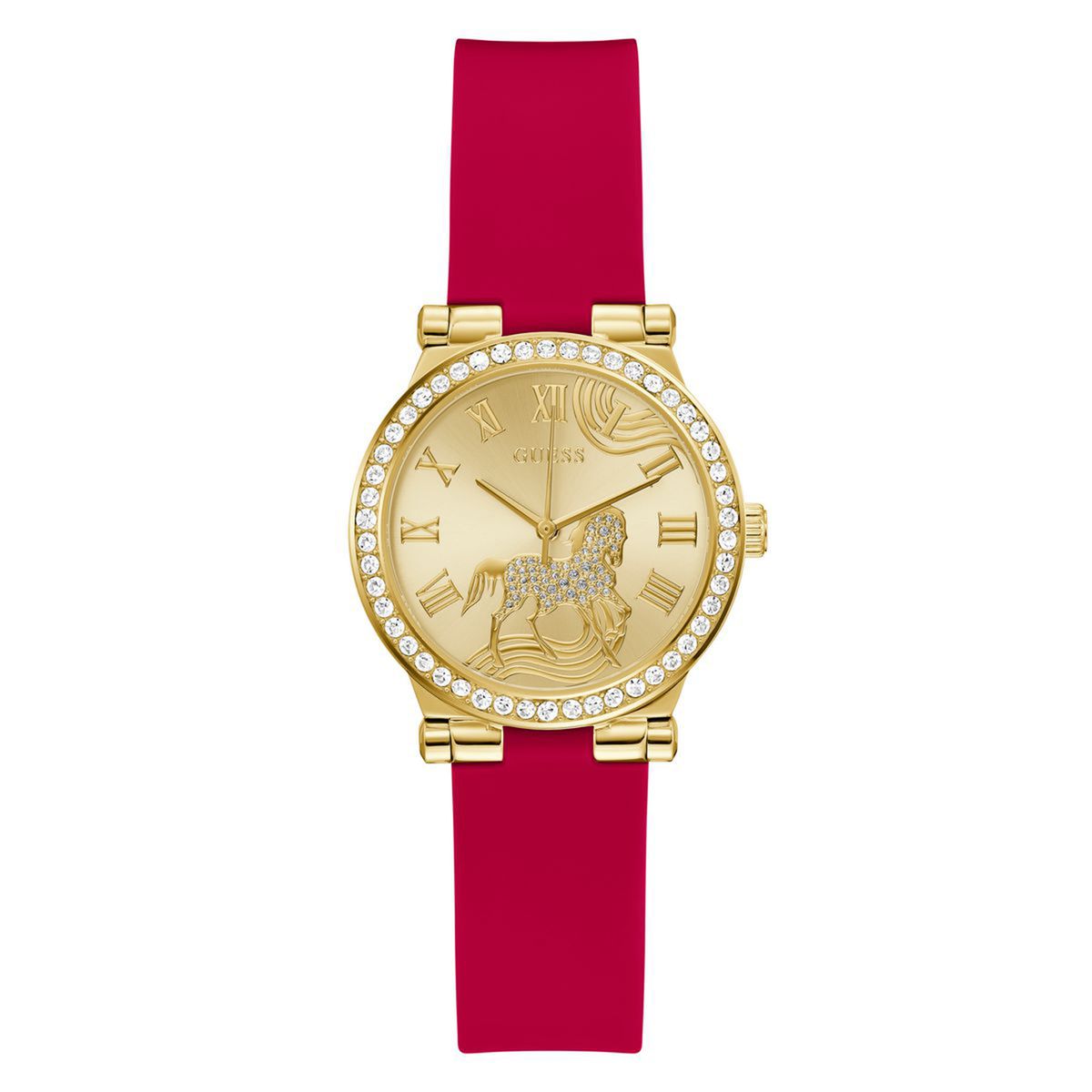 GUESS - Reloj Guess Mujer Fawn. Reloj Silicona Rojo GW0937L1