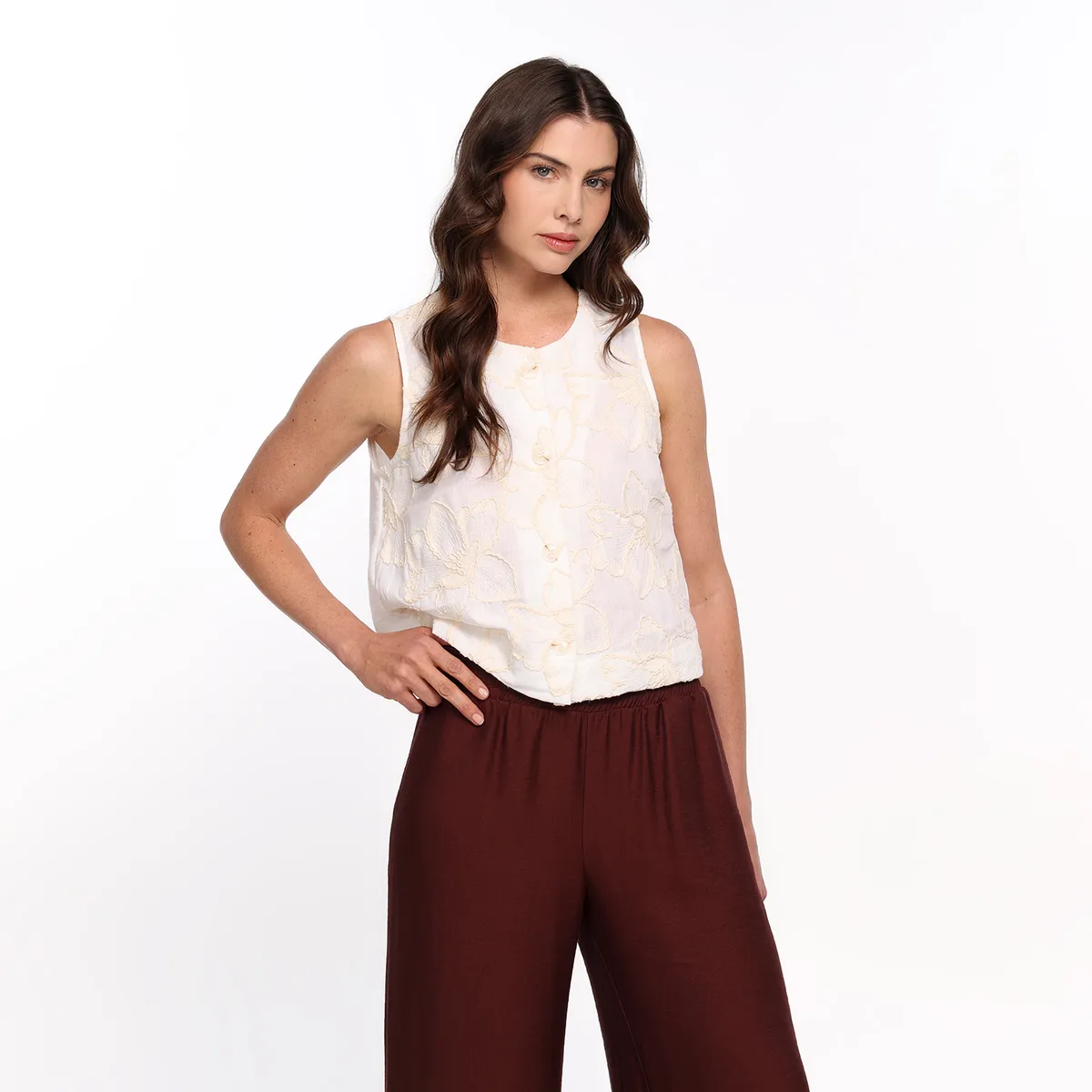 UNIVERSITY CLUB - Top esqueleto Mujer Ojalillo Sin mangas de Algodón University Club