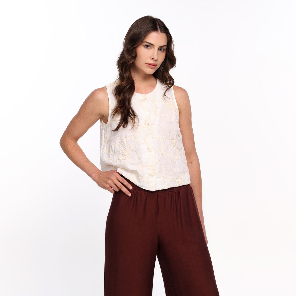 UNIVERSITY CLUB - Top esqueleto Mujer Ojalillo Sin mangas de Algodón University Club