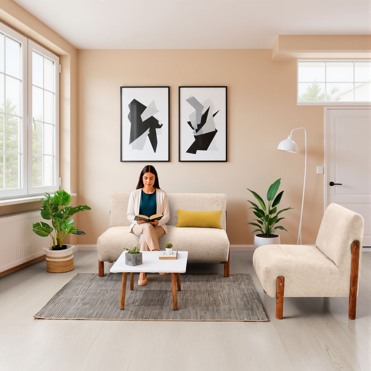 MICA - Sofá Poliéster 2 puestos DERRY