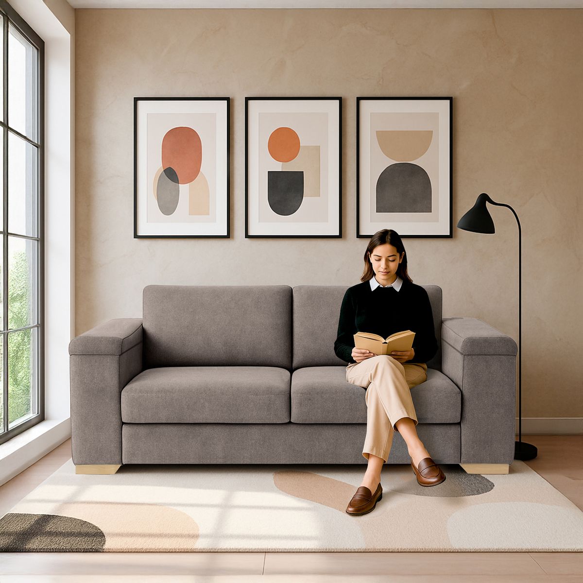 MICA - Sofá Poliéster 3 puestos MODENA