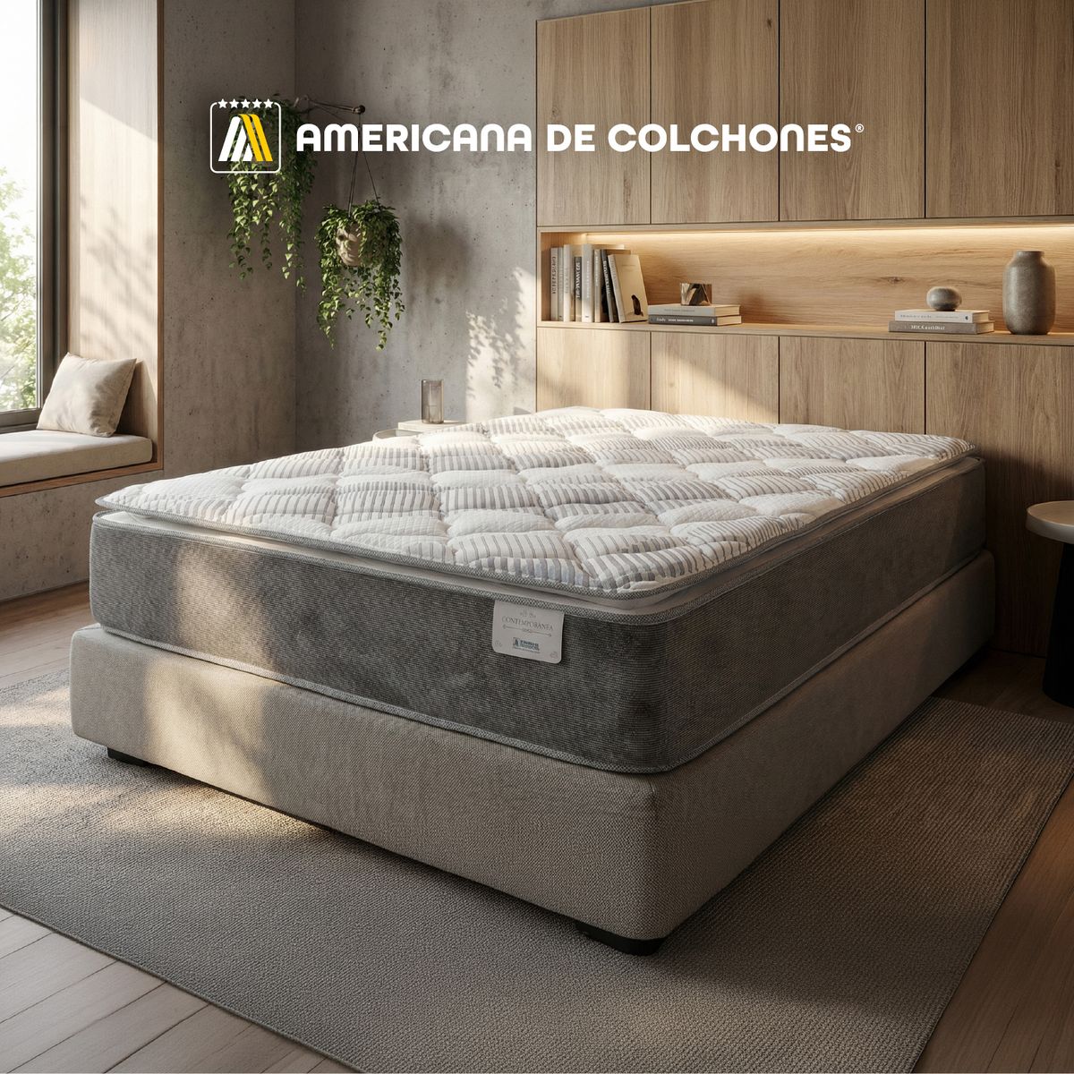 AMERICANA DE COLCHONES - Colchón Doble Firme Ortopédico Resortado Golden NF 140 x 190 cm + 2 Almohadas Americana de Colchones