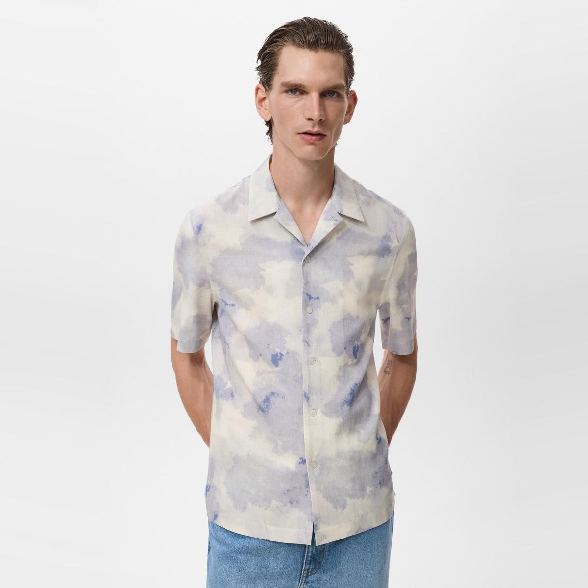 MANGO - Camisa Hombre Tejido Manga corta Regular fit MANGO