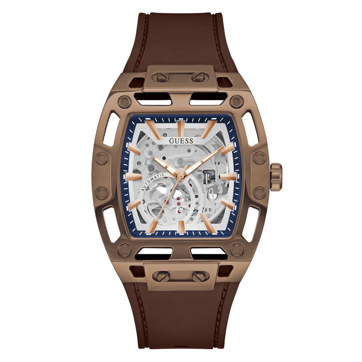 GUESS - Reloj Guess Hombre Phoenix. Reloj Silicona Marrón GW0980G3