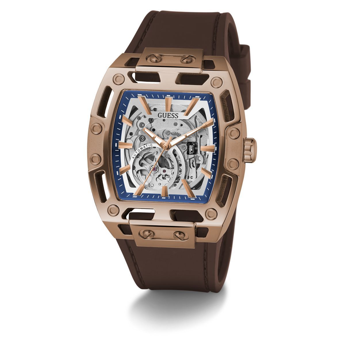 GUESS - Reloj Guess Hombre Phoenix. Reloj Silicona Marrón GW0980G3