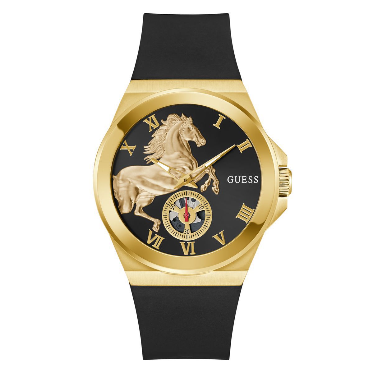 GUESS - Reloj Guess Hombre Vinyl. Reloj Silicona Negro GW0979G1