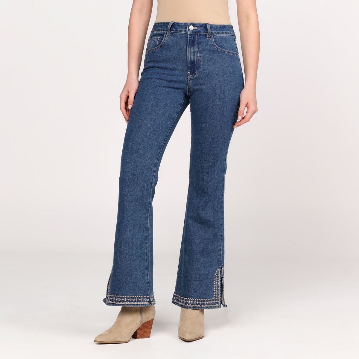 BASEMENT - Jean Flare Mujer Tiro alto Basement 