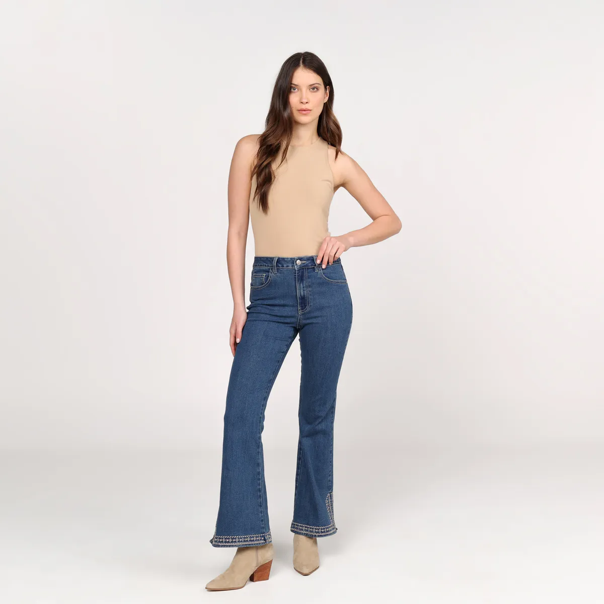 BASEMENT - Jean Flare Mujer Tiro alto Basement 