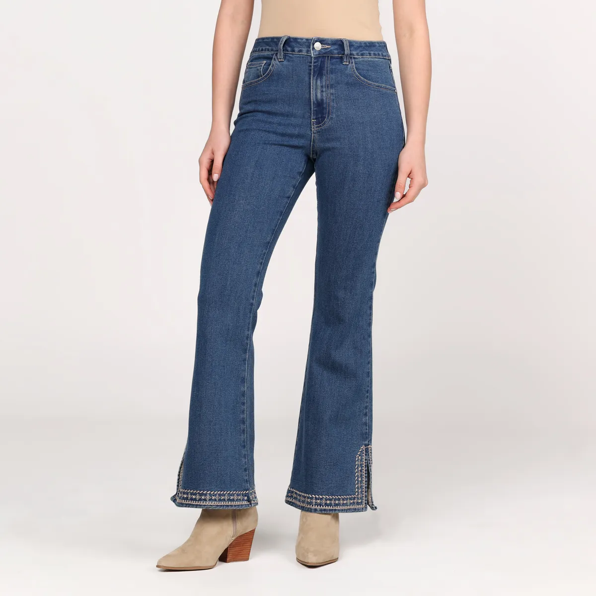 BASEMENT - Jean Flare Mujer Tiro alto Basement 