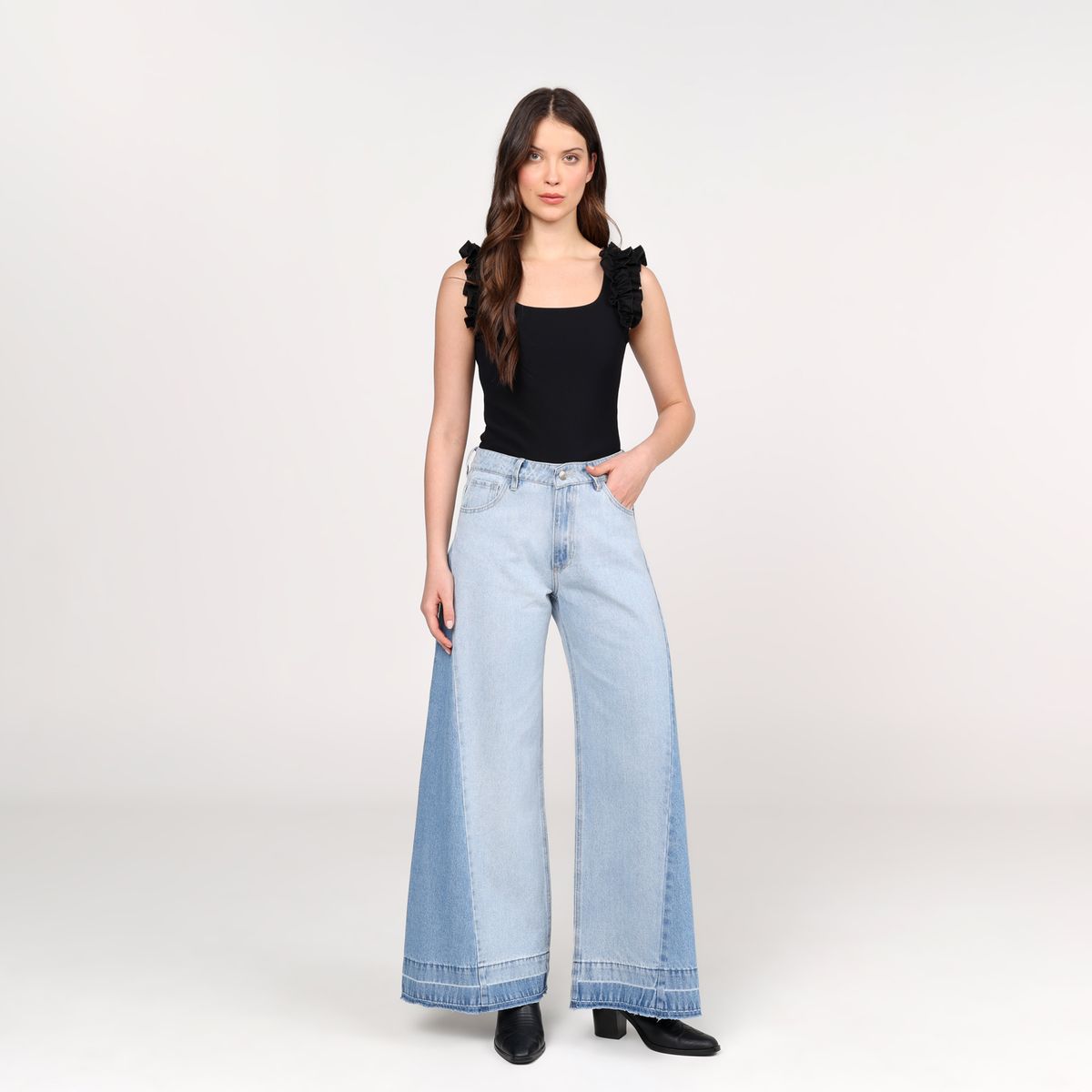 BASEMENT - Jean Flare Mujer Tiro medio Basement 