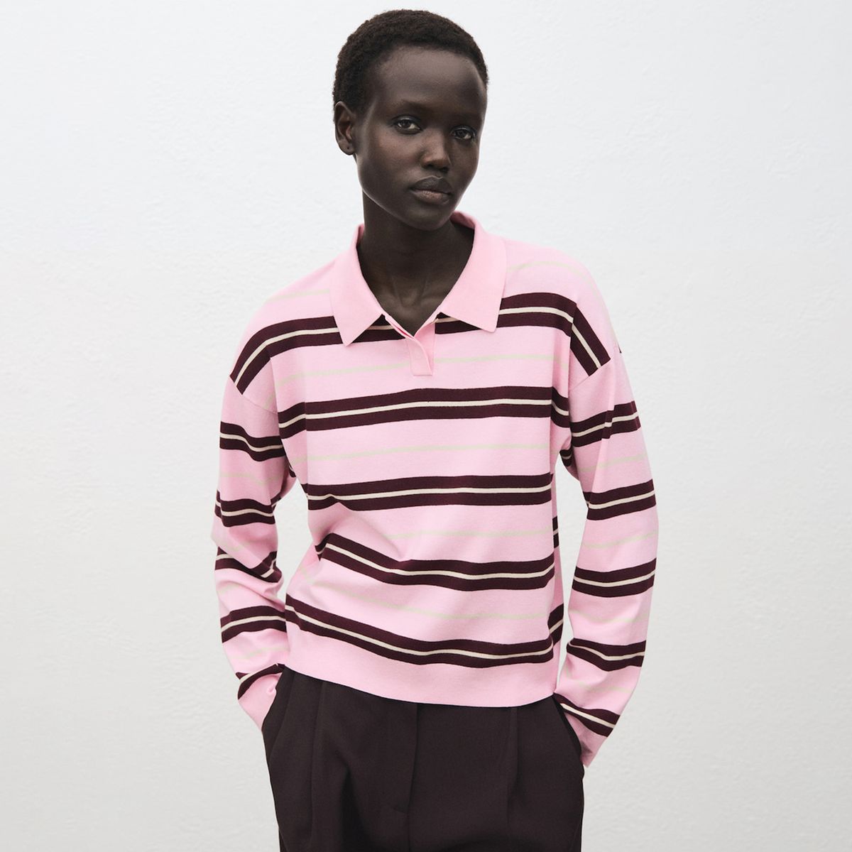 MANGO - Saco Mujer de Rayas Mango 