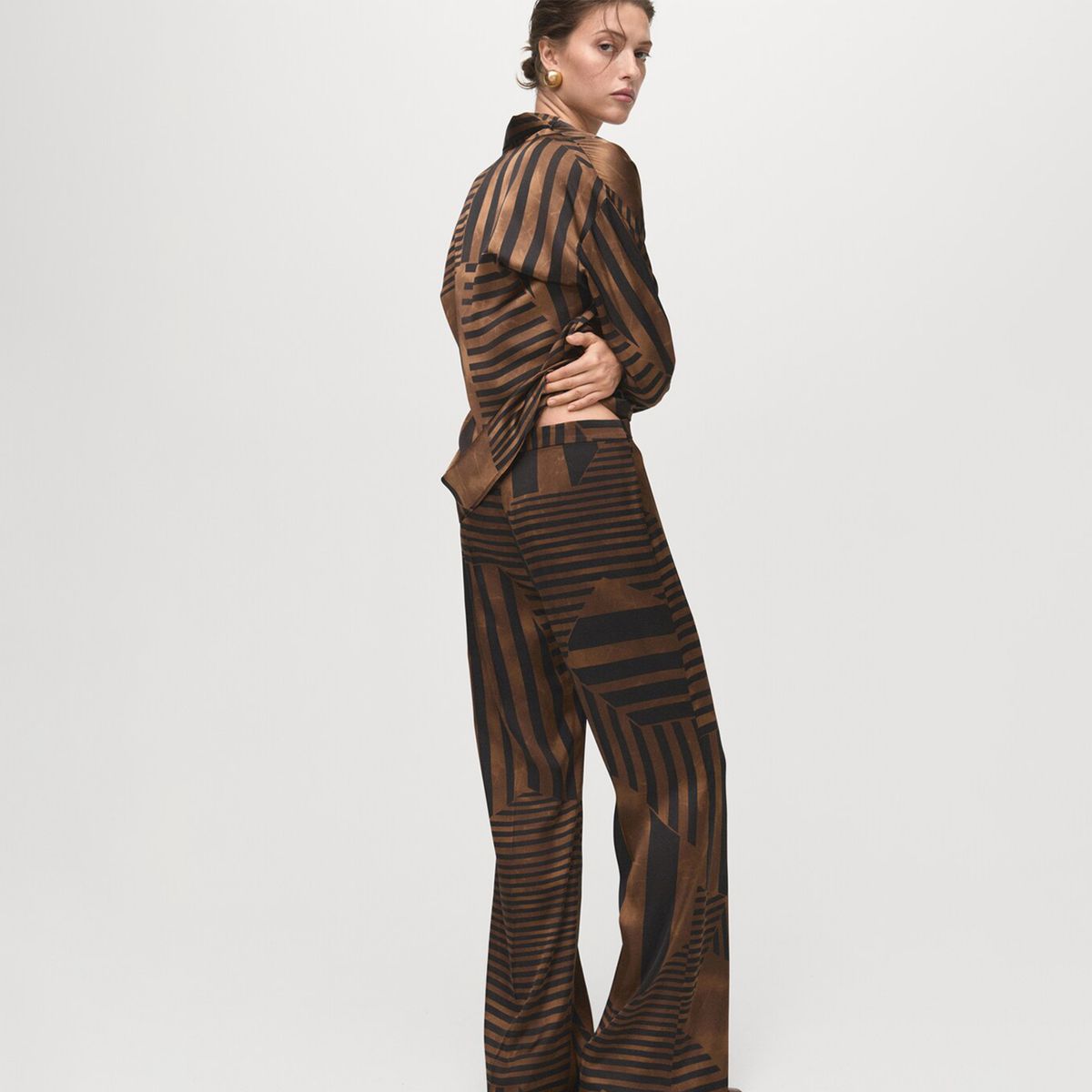 MANGO - Pantalón Recto Mujer Tiro alto Mango