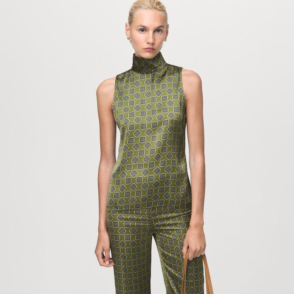 MANGO - Blusa Mujer de Rayas Sin mangas Mango