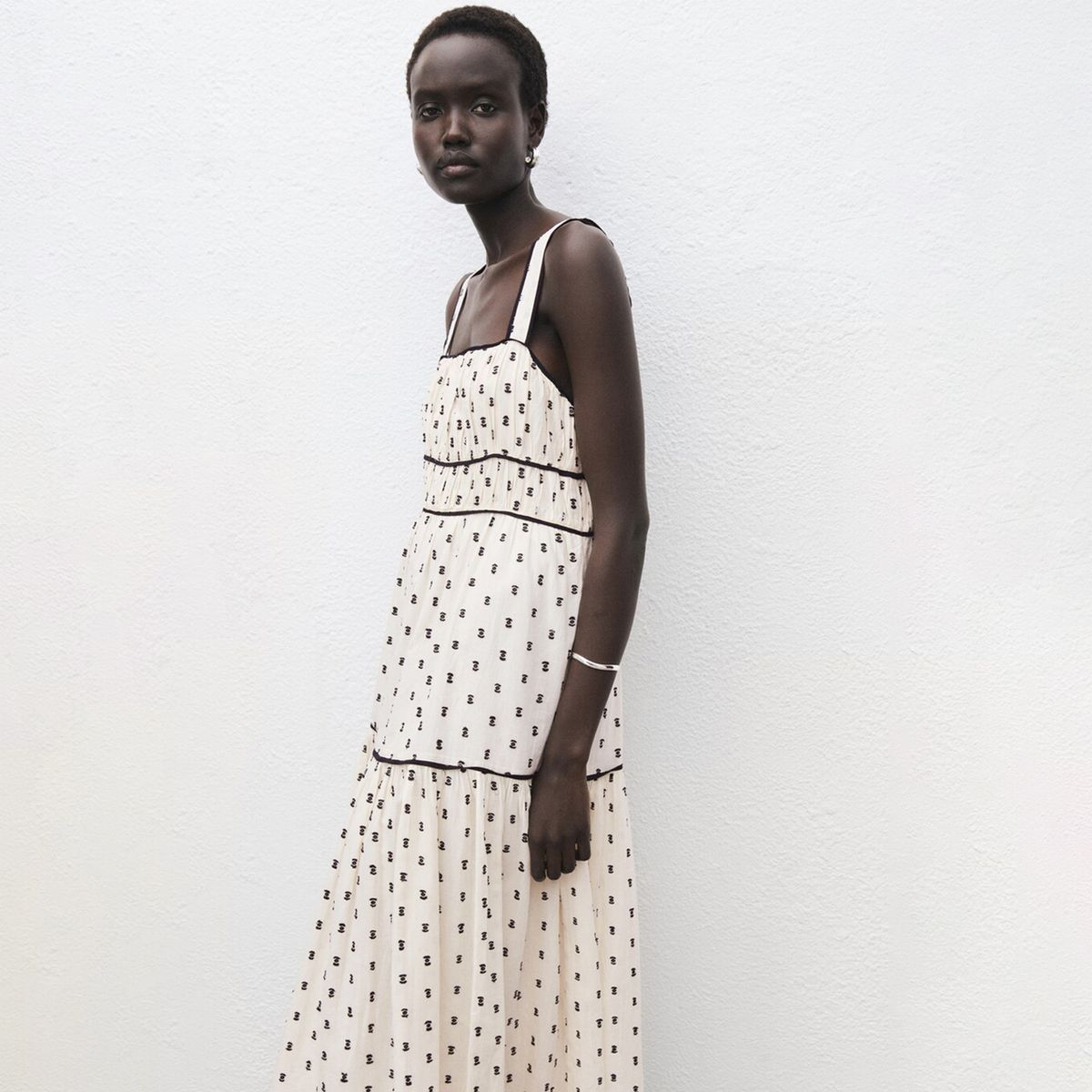 MANGO - Vestido Mujer Medio Casual con Estampado de Algodón Mango