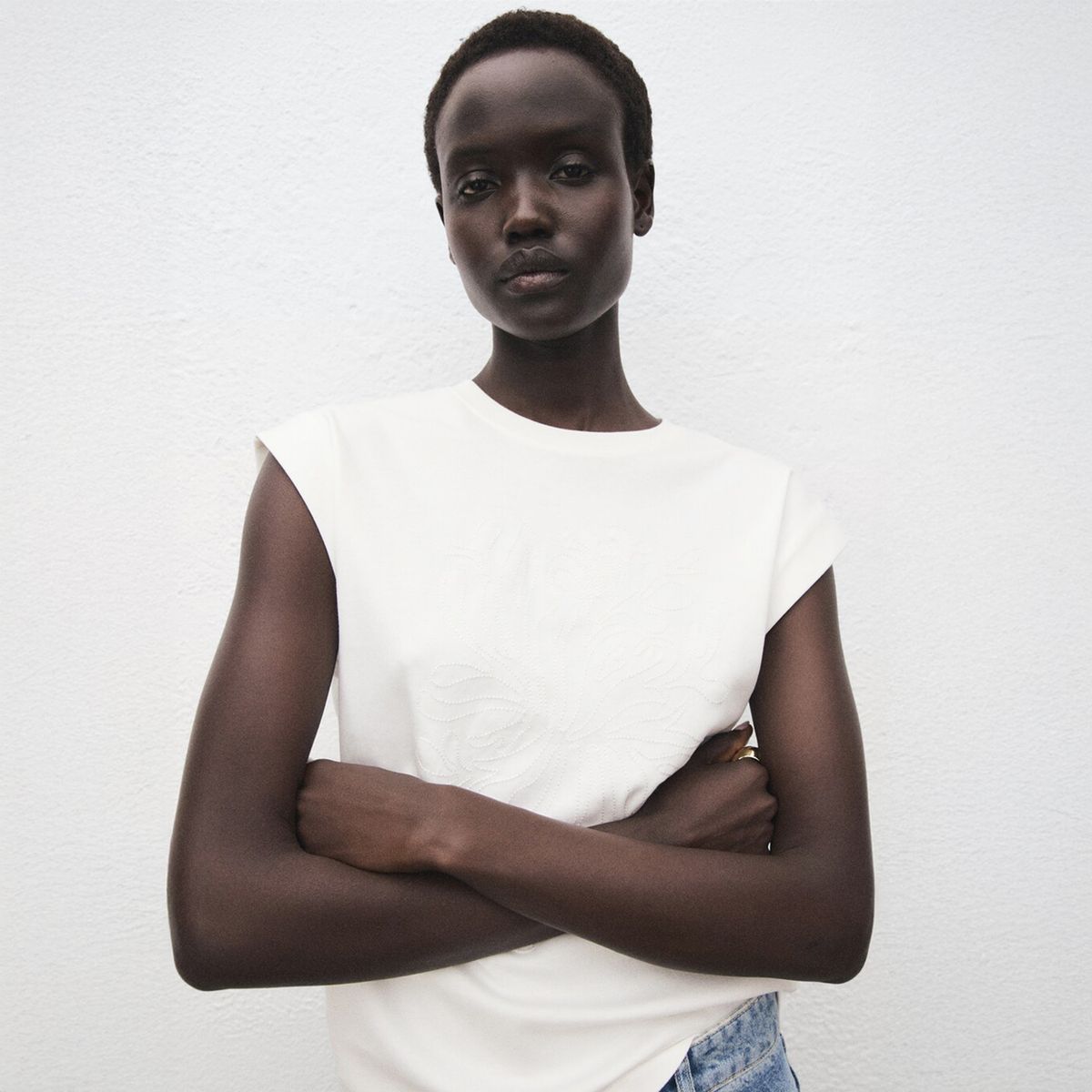 MANGO - Camiseta Mujer Sin mangas Mango