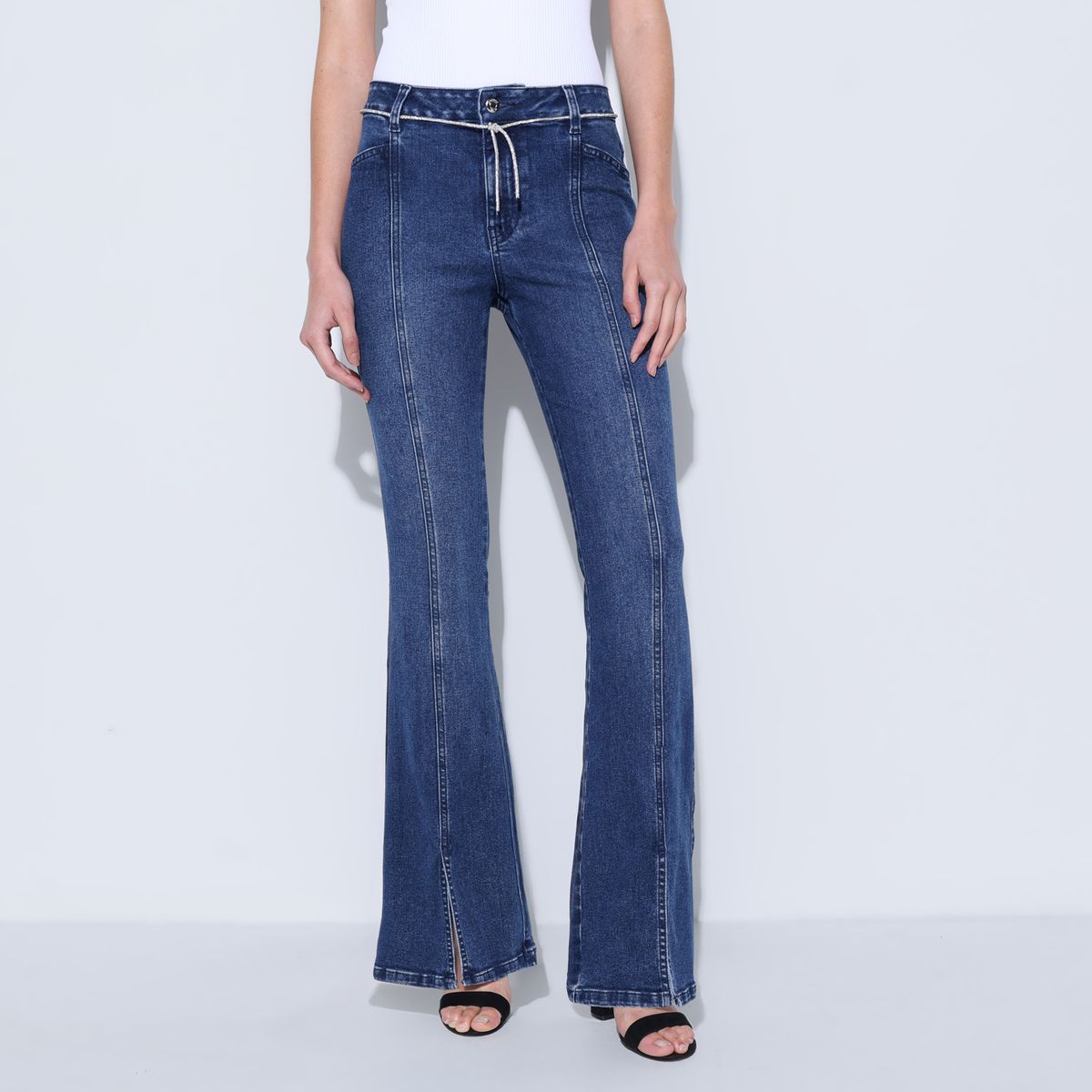 MOSSIMO - Jean Flare Mujer Tiro medio de Algodón Mossimo