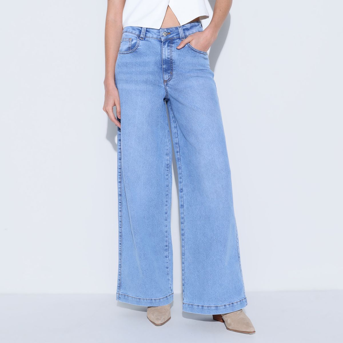 MOSSIMO - Jean Flare Mujer Tiro medio de Algodón Mossimo