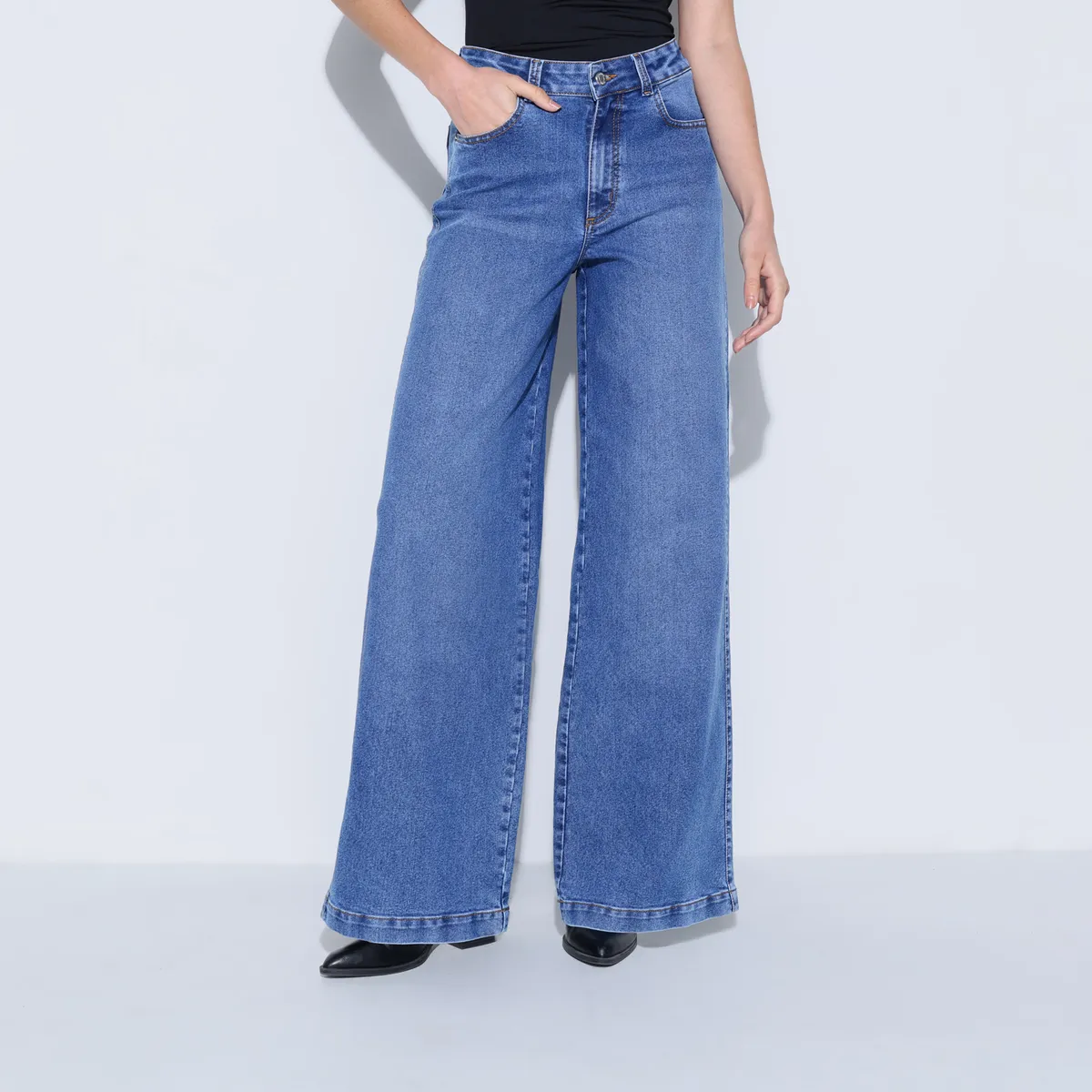 MOSSIMO - Jean Flare Mujer Tiro medio de Algodón Mossimo