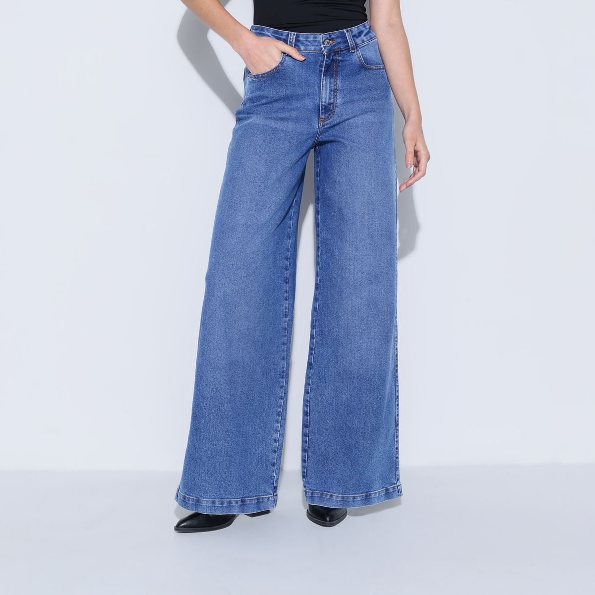 MOSSIMO - Jean Flare Mujer Tiro medio de Algodón Mossimo