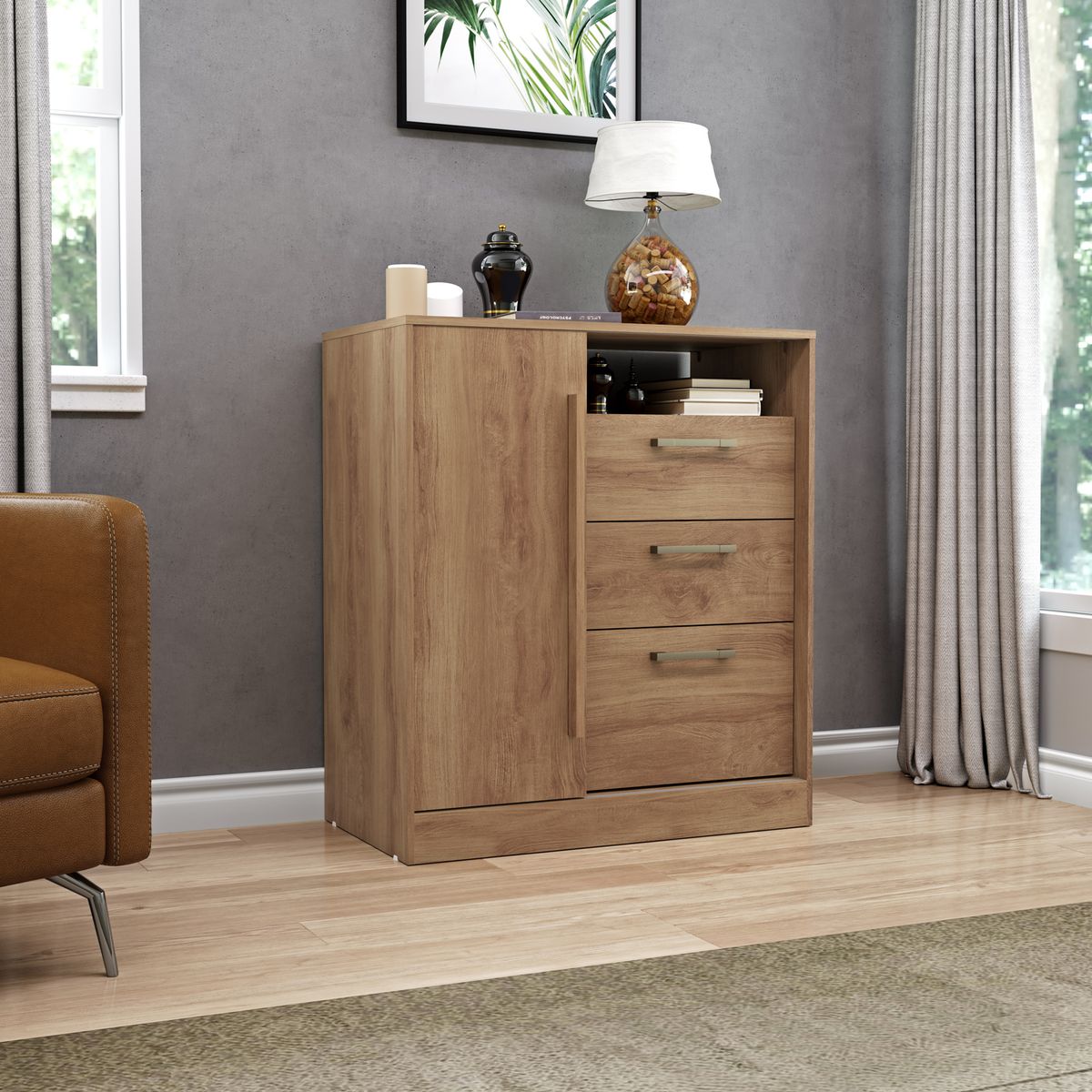 BERTOLINI - Comoda  80 cm MDP 3 Cajones 1P