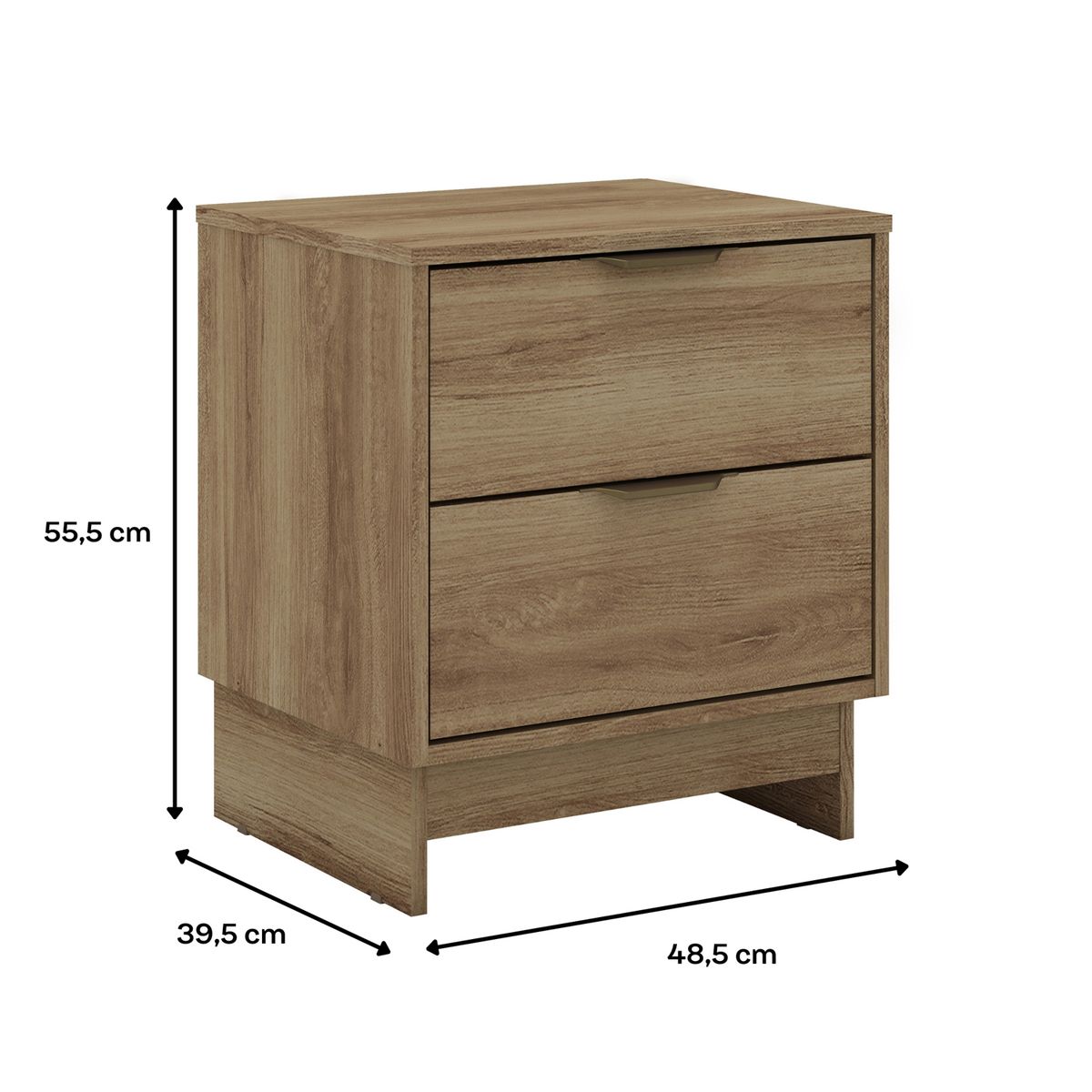 BERTOLINI - Mesa de noche Maui en MDP 48cm Noce