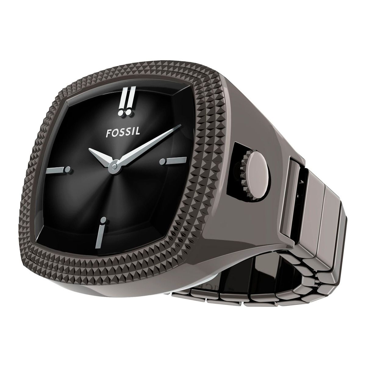 FOSSIL - Anillo de reloj Machine Luxe de Nick Jonas x Fossil de acero inoxidable en tono plomo