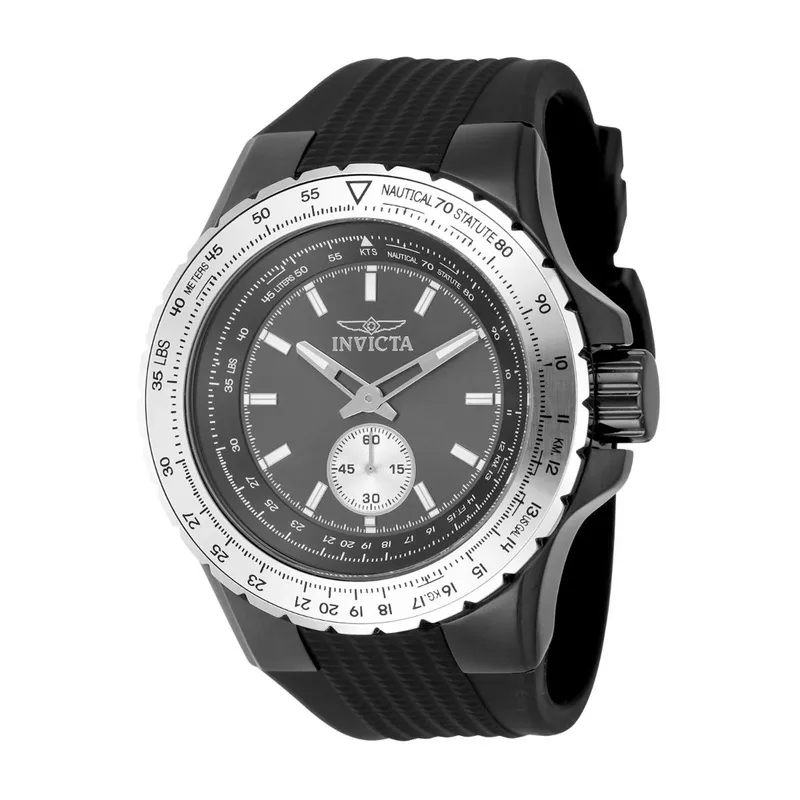 INVICTA - Reloj Invicta Hombre Aviator . Reloj Silicona Negro