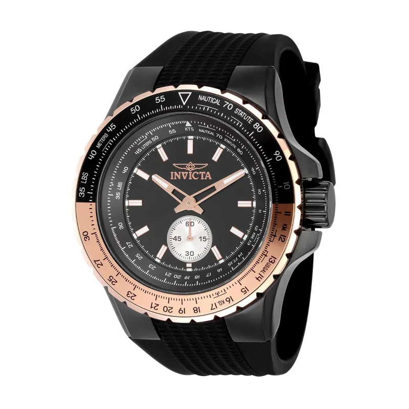 INVICTA - Reloj Invicta Hombre Aviator . Reloj Silicona Negro