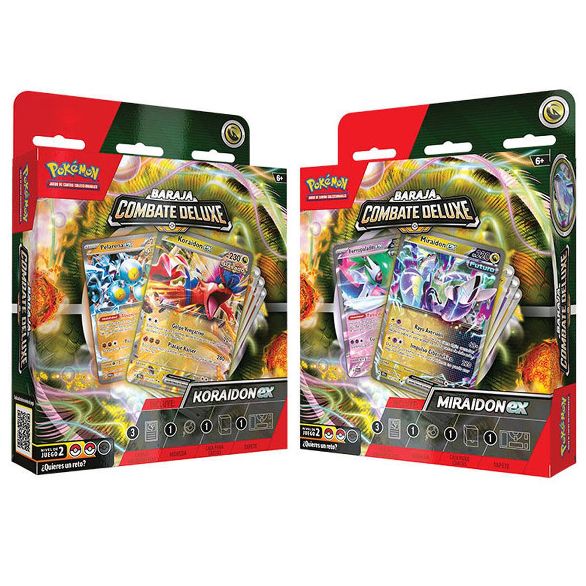 POKEMON - Didáctico Pokemon: Barajade Cartas Combate Deluxe Karoidon Ex ó Miraidon Ex Español. Producto aleatorio