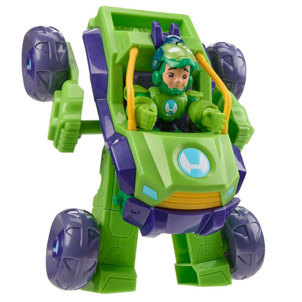MARVEL - Iron Hulk: Figura de acción vehículo 2 en 1 Ironman y sus asombrosos amigos