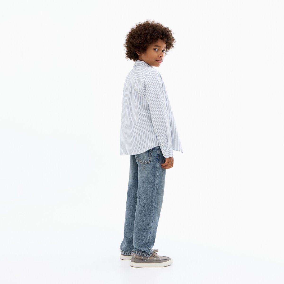 MANGO - Camisa Para Niño de Rayas Manga larga de Algodón MANGO