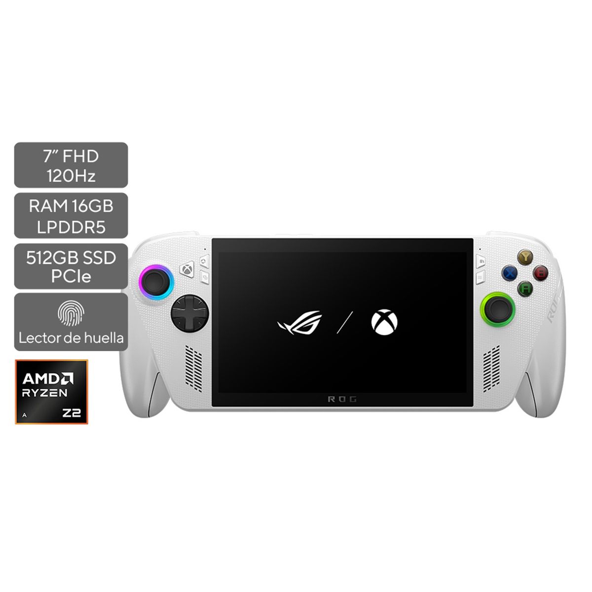 ASUS - ROG XBOX ALLY |AMD Ryzen AI Z2A | 16GB de RAM | 512GB SSD de almacenamiento | Windows 11 | 7 Pulgadas 120Hz | Consola Portátil Gamer 16 GB